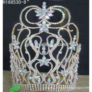 New wholesale fashion pageant Custom gold crowns tiaras